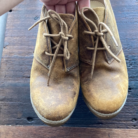 Enzo Anglioni Wedge High Heels Eaflory Rubber Booties Ankle Boots Camel Suede - Picture 5 of 10